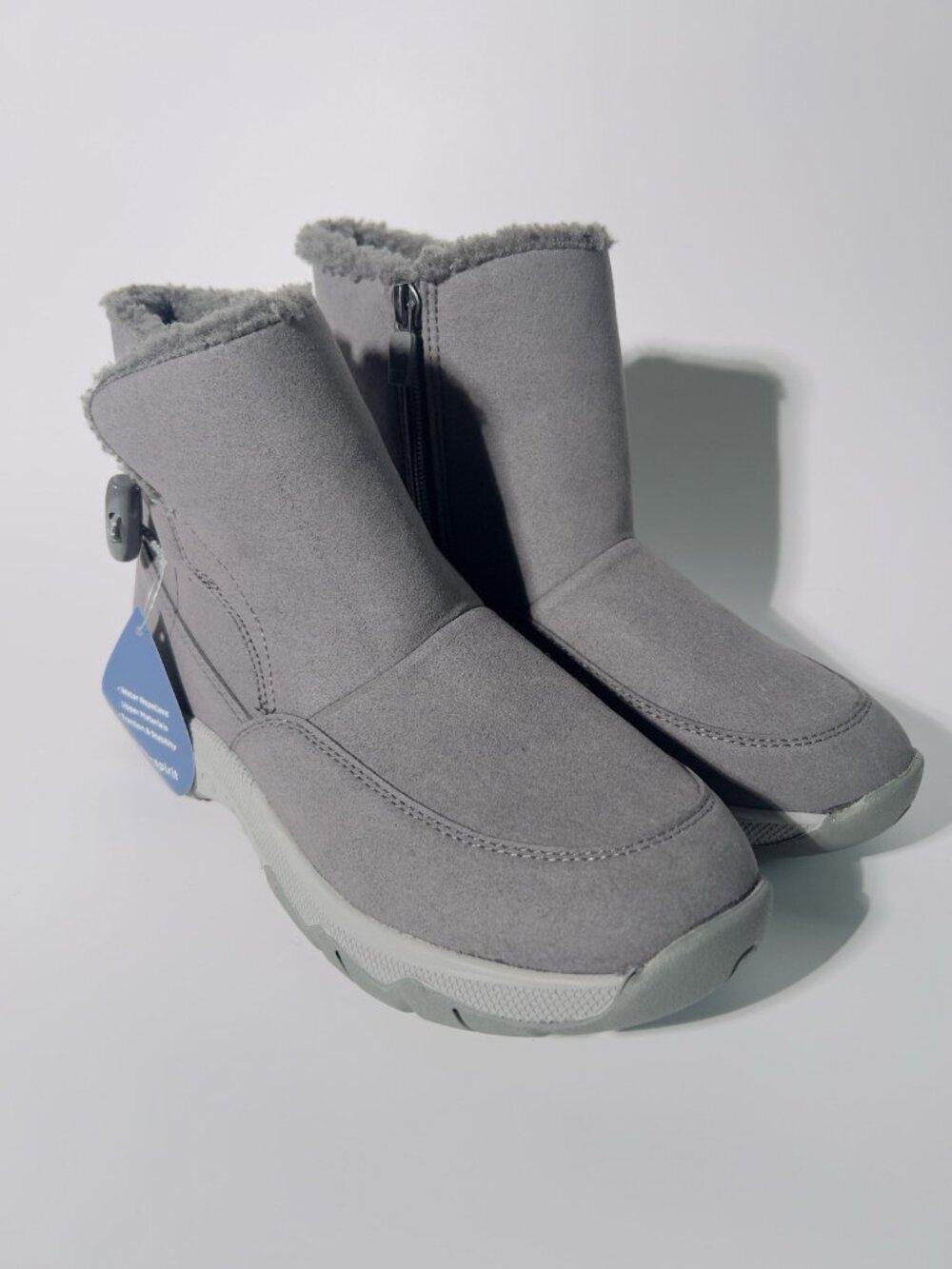 Easy Spirit Tyme2 Water Repellent Sherpa Ankle Boots Gray Women’s Size 7.5 M - Picture 1 of 10